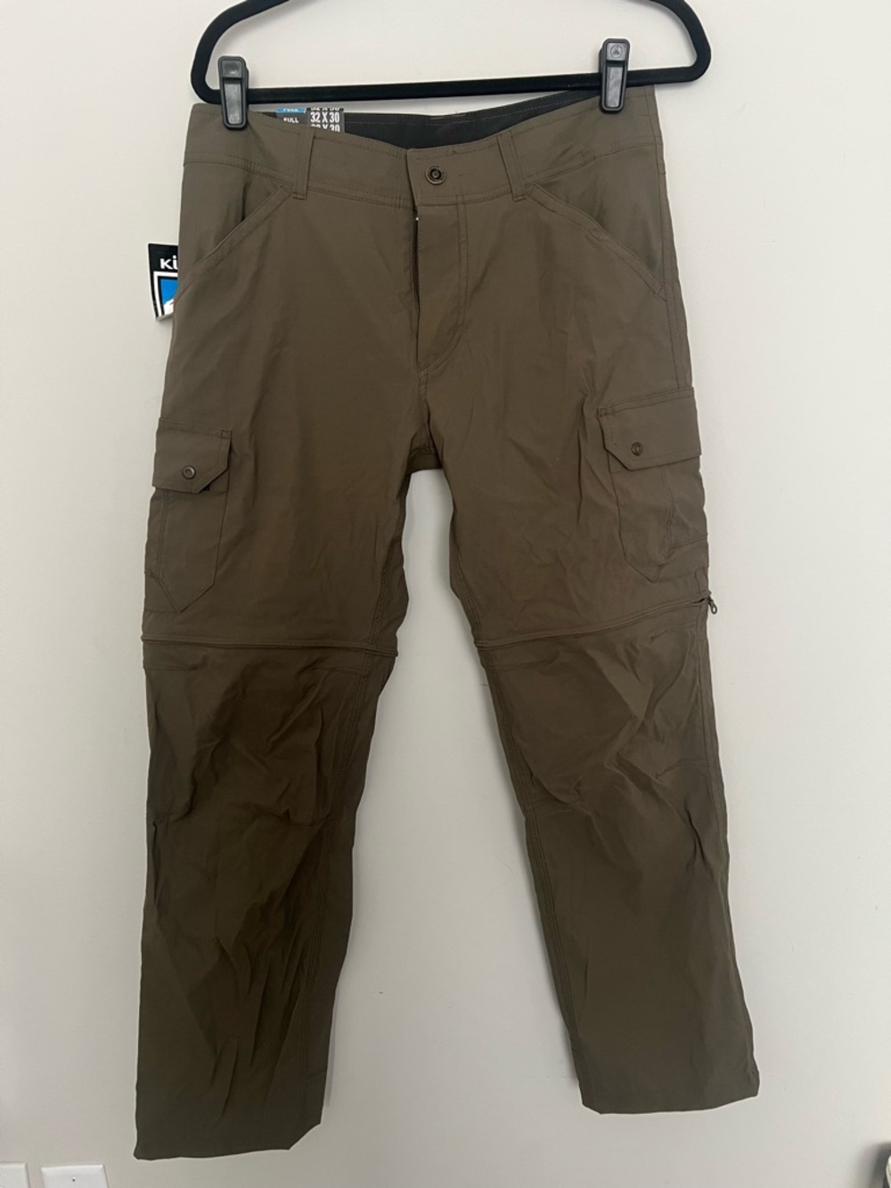 KUHL Renegade Convertible Stealth Pants Zip Off 32x30 Gray Hiking Cargo NWT